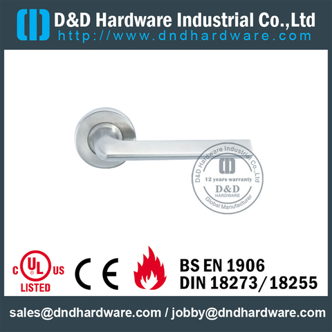 316 Grade L Shape Solid Lever Door Handle for Front Steel Doors-DDSH016