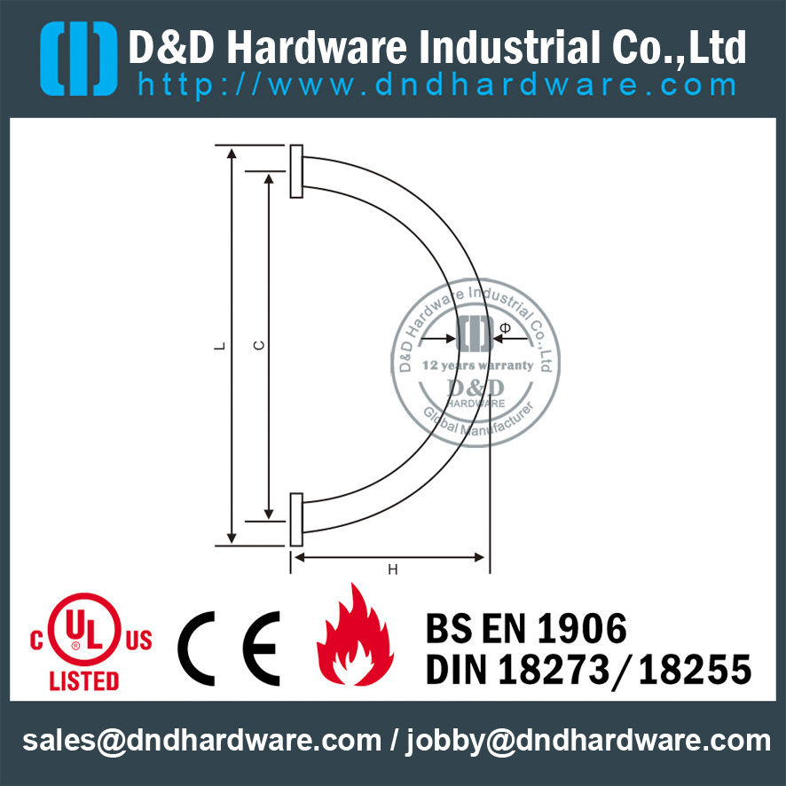 Shower Door Polish Round Pull Handle-D&D Hardware