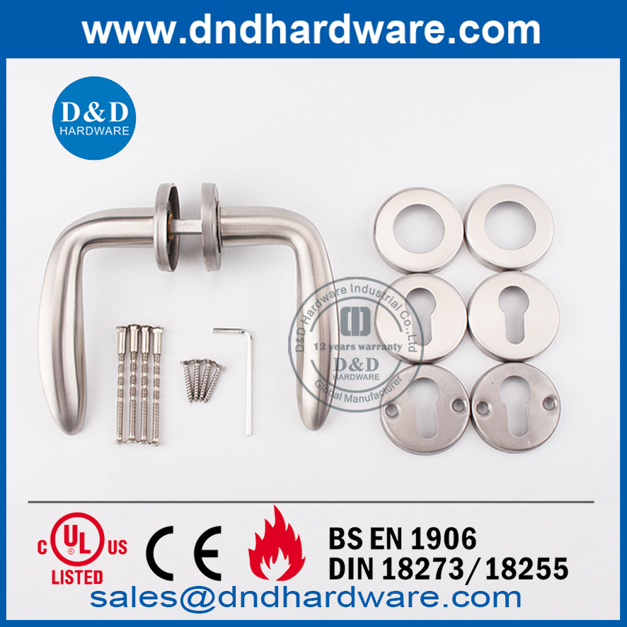 Stainless Steel Safety Solid Lever Indoor Door Handle-DDSH019