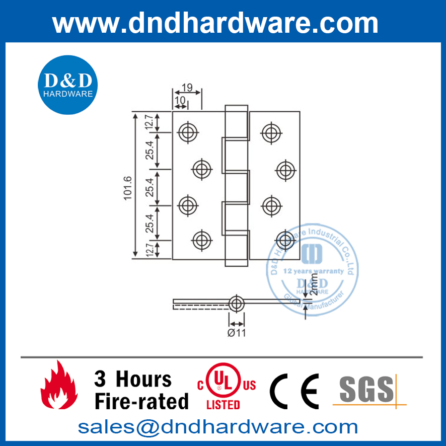 Best Stainless Steel Nylon Washer Hinge for Outdoor Door-DDSS007