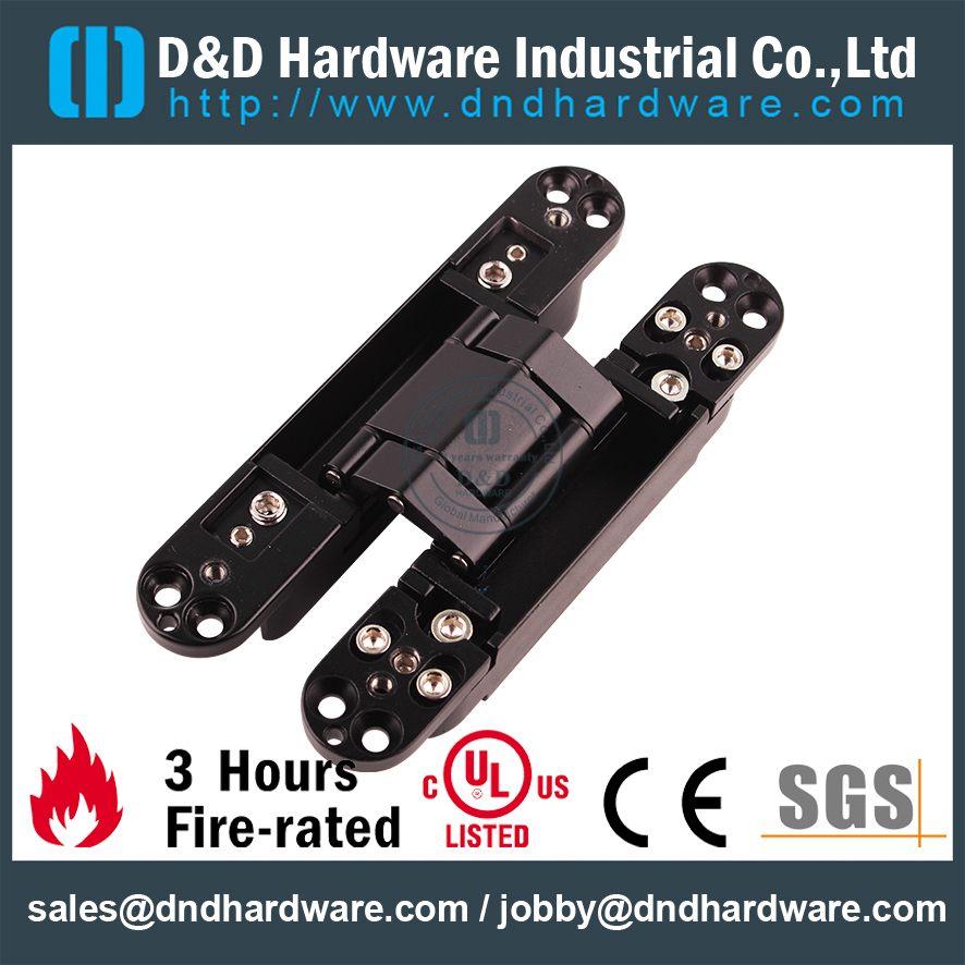 180 degree Black Sanding lid heavy duty 3D Adjustable Concealed Hinge for metal door-DDCH008-G40