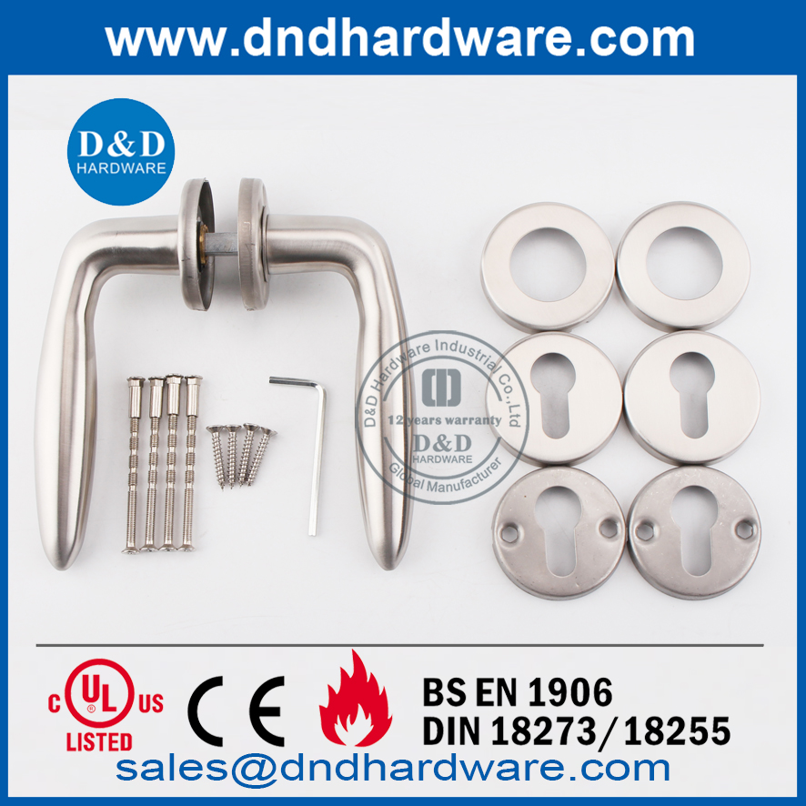 Stainless Steel Solid Lever Door Handle for Heavy Duty Door-DDSH024