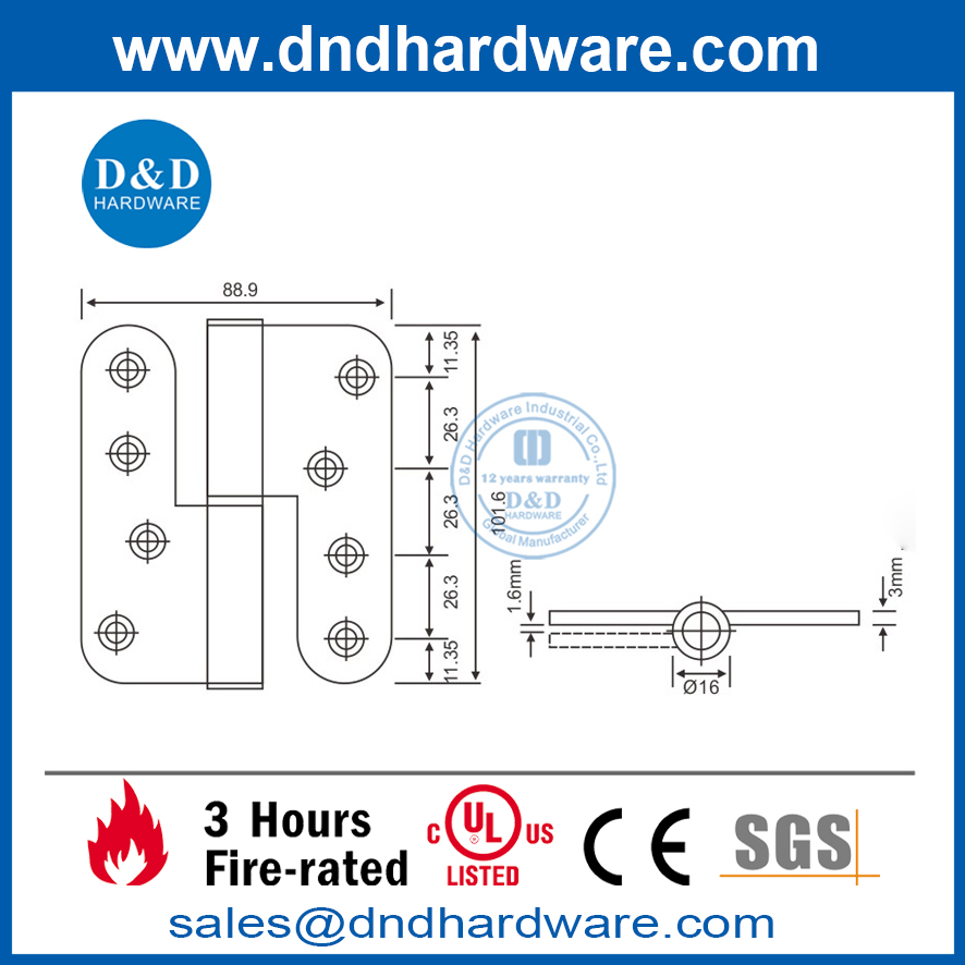 Stainless Steel Lift-Off Wooden Door Hinge-DDSS021
