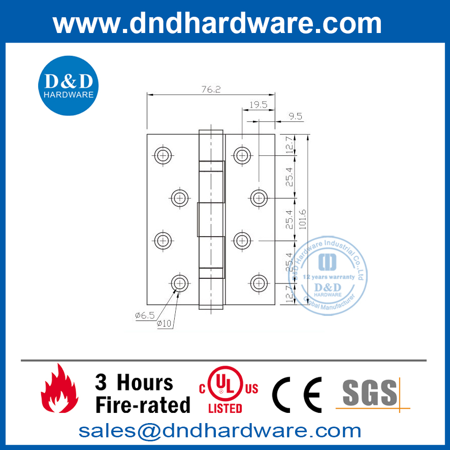 4 Inch Stainless Steel Crank Hinge for Double Door-DDSS012