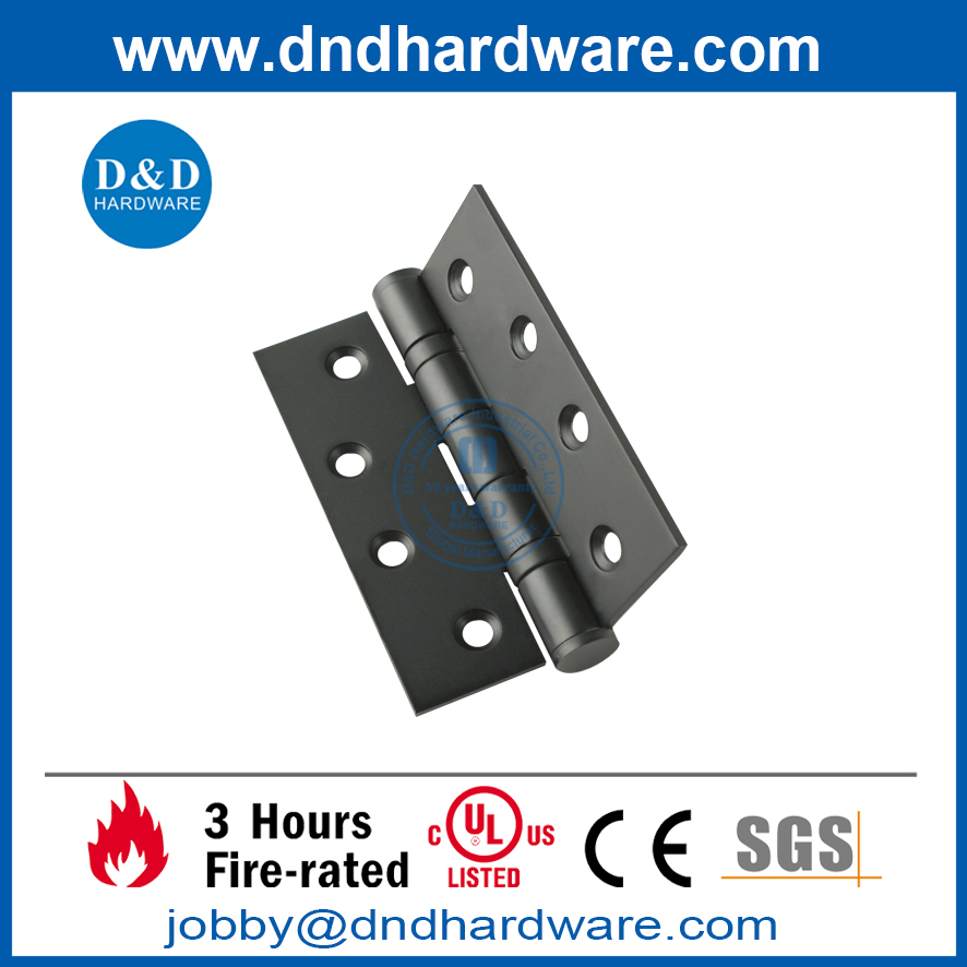 SS304 4x3x3.0mm Fire Rated Black Finish Door Hinge for Metal Door -DDSS001