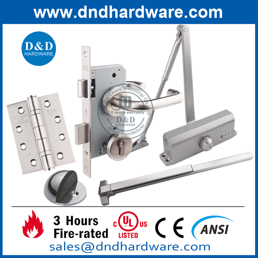Emergency Exit Door Locks Stainless Steel And Aluminium 3 Point Panic Bar by 3 Direction-DDPD305