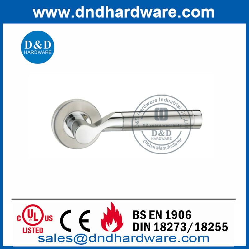 SS304 Round Solid Lever Exterior Door Mortice Sash Lock Handle-DDSH047