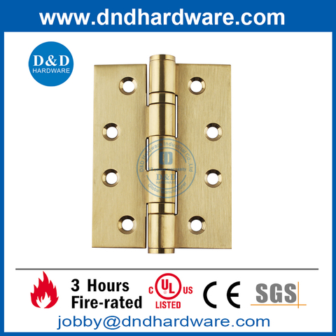 SS304 4x3x3 Polished Brass Stain Fire RatedDoor Hinge for Indoor Door -DDSS001