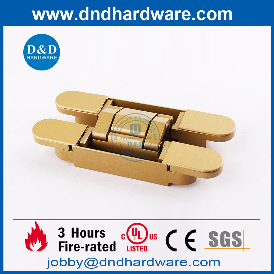 180 degree heavy duty Golden 3D Adjustable concealed Hinge for wooden door
