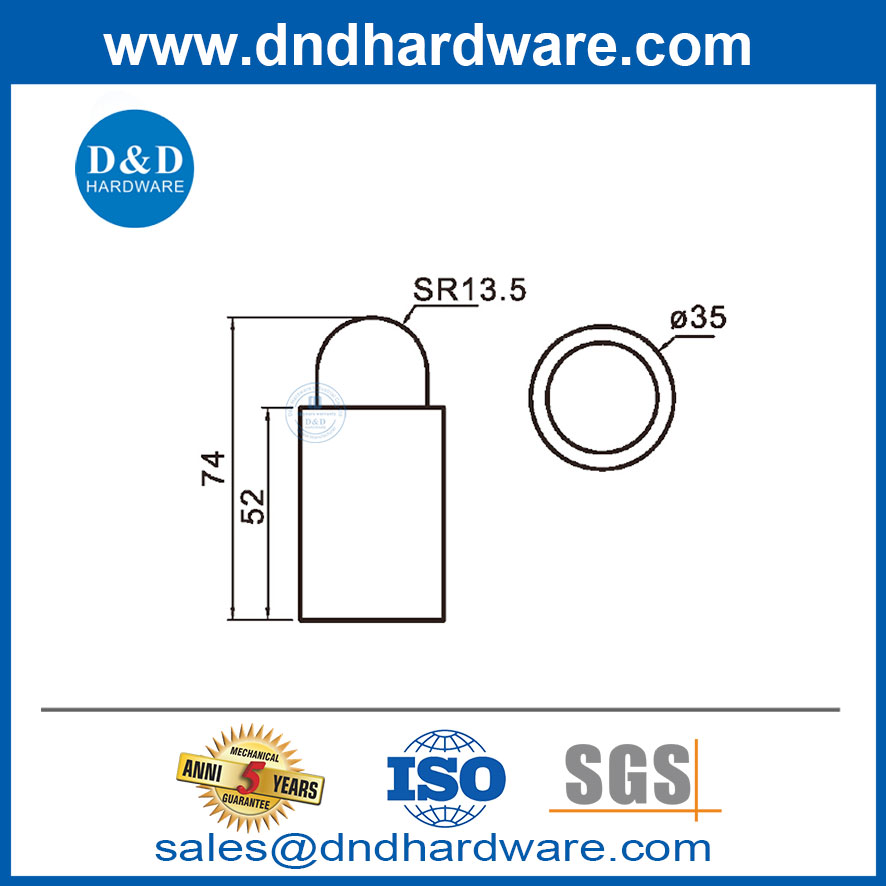Wall Door Stop Hardware Stainless Steel Commercial Door Stopper for Asia Market-DDDS048
