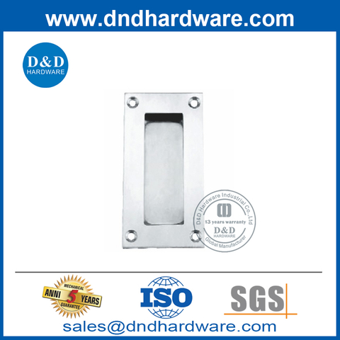 Square Corner Flush Handle Bathroom Cabinet Handle in SS304-DDFH010