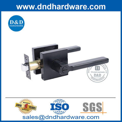 Zinc Alloy Matte Black Contemporary Door Lock Set with Privacy Function-DDLK018