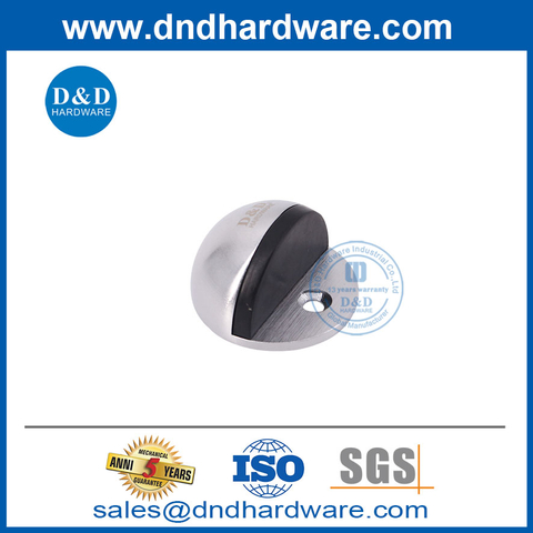 Zinc Alloy Half Moon Satin Chrome Outdoor Door Stop-DDDS004