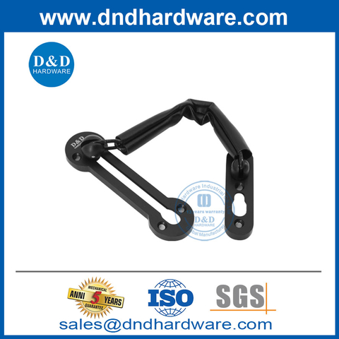 Safety Stainless Steel Matt Black Door Chain Lock for Bedroom-DDDG003