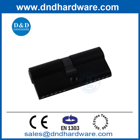 EN1303 Anti Drill Double Pins Euro Brass Cylinder Lock Black 70mm Double Open Key Door Cylinder-DDLC003