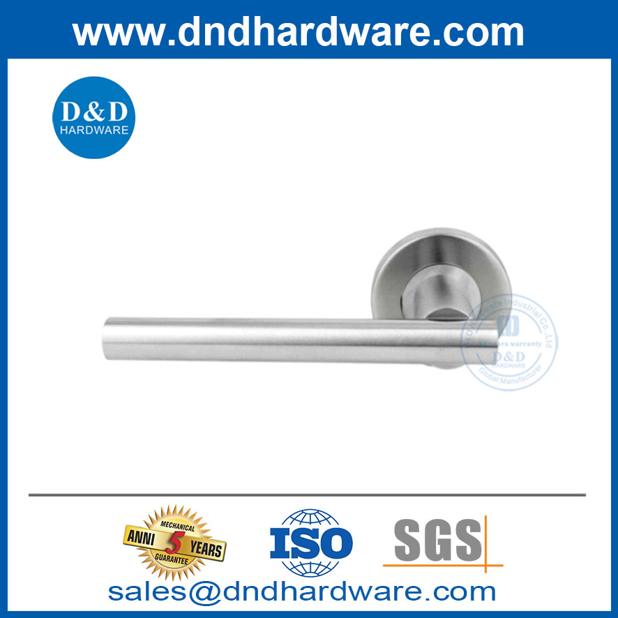 Metal Interior Design Round Cover Stainless Steel Door Lever Handle For Doors-DDTH040