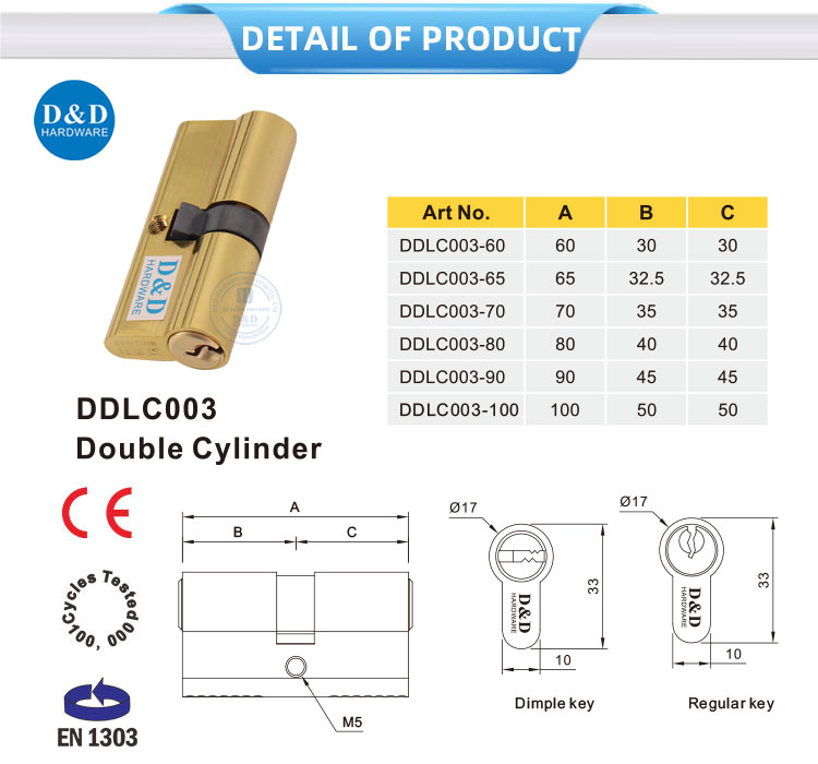 Solid Brass lock cylinder