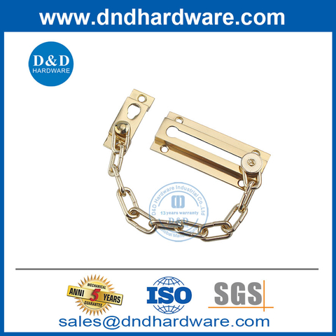 Polished Brass Finish Brass Door Lock Chain for Door and Window-DDDG005