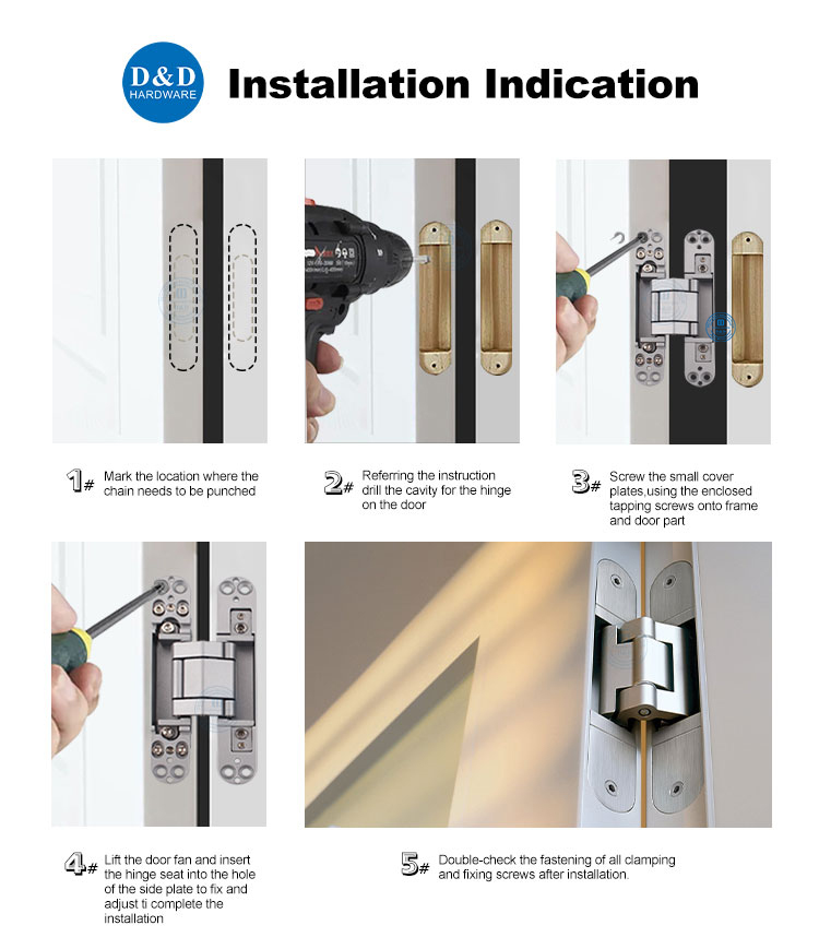 Concealed hinge installation
