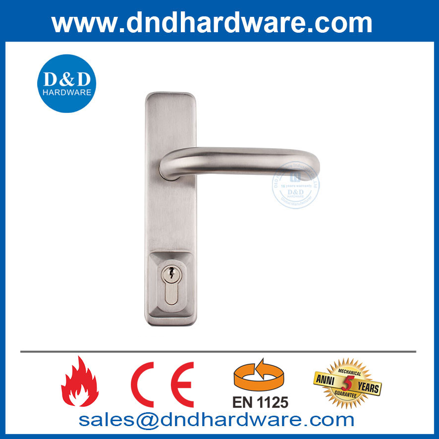 CE EN1125 Stainless Steel Fire Rated Lever Trim with Lock for Panic Bar-DDPD015