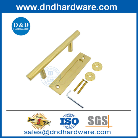 Golden Stainless Steel Pull And Flush Handle for Sliding Barn Door Hardware-DDBD102