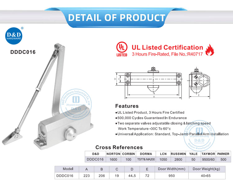 UL Listed Best Door Closer-D&D Hardware