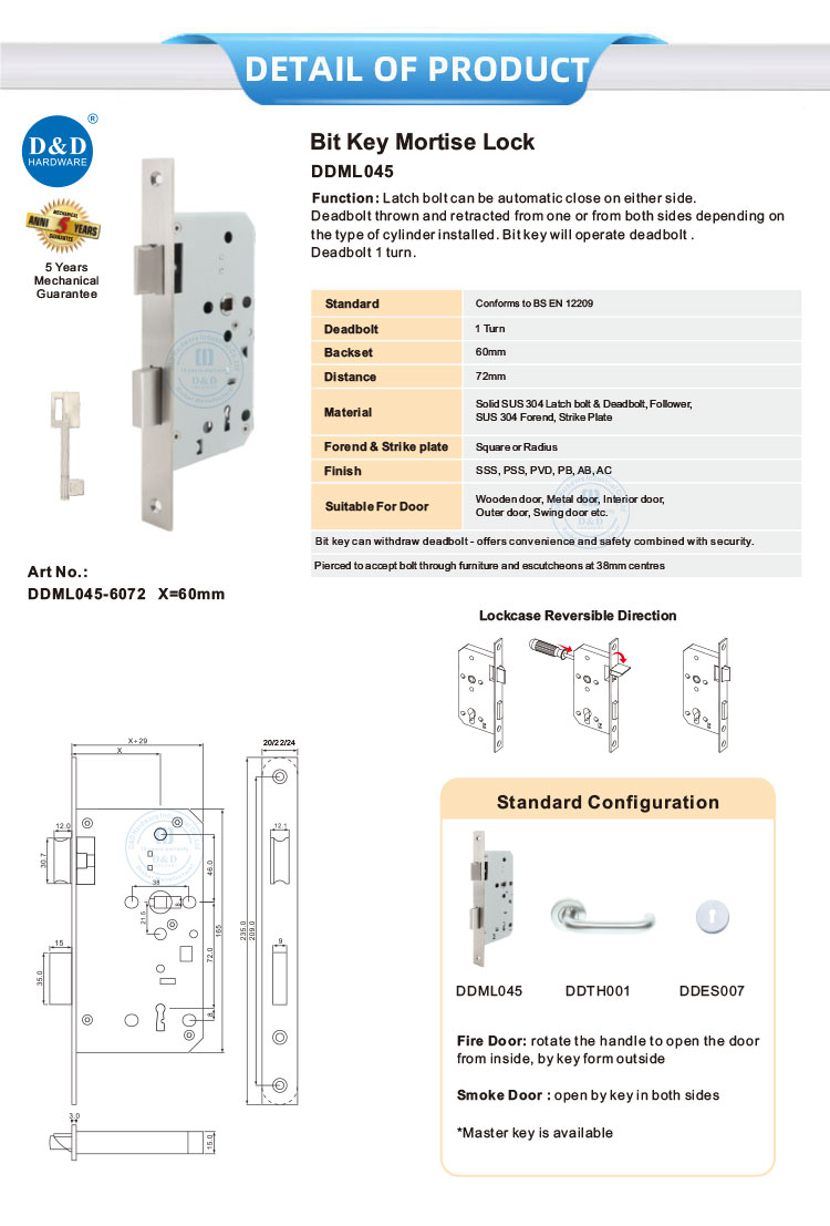 bit key door lock