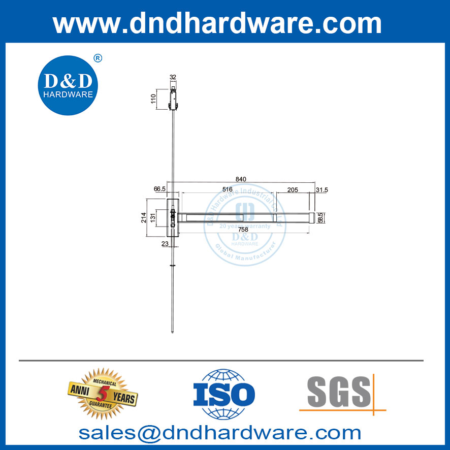 Vertical Rod Exit Device