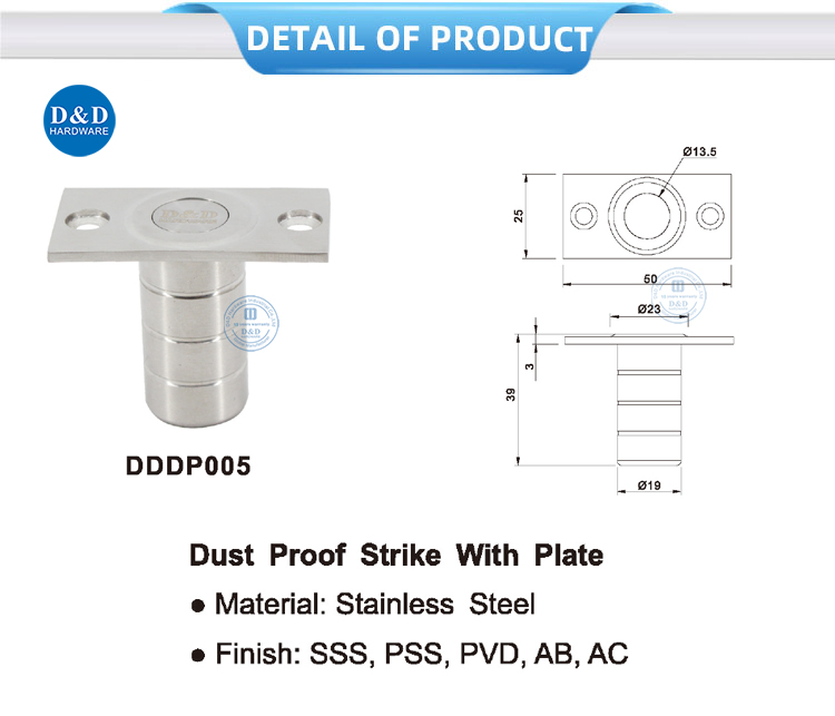 Dust proof strike with plate