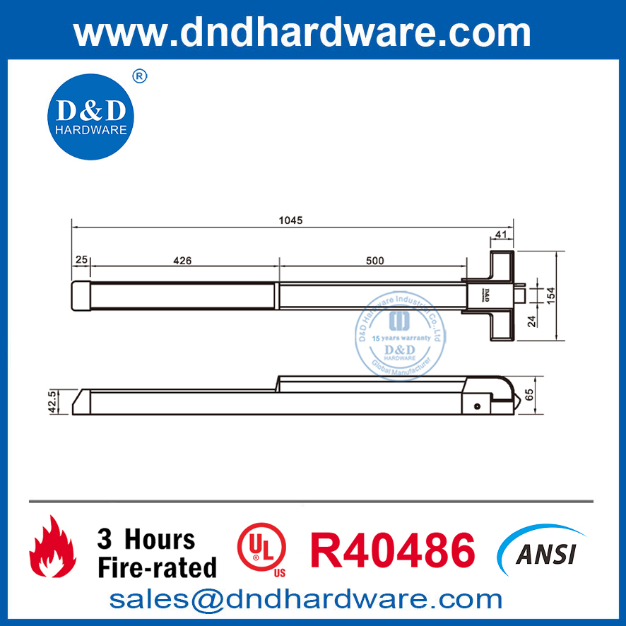 stainless steel panic bar