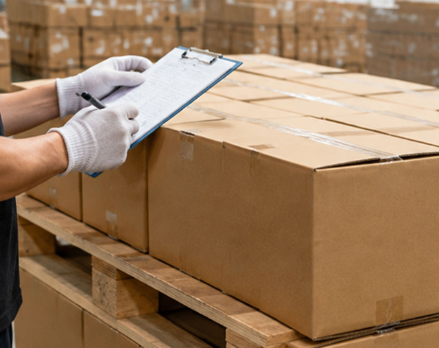 Inspection of finished products and packing boxes for shipment