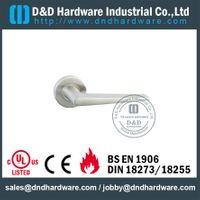 SUS304 Designer Lever Handle on Rose for Hollow Metal Doors with PVD-DDSH044