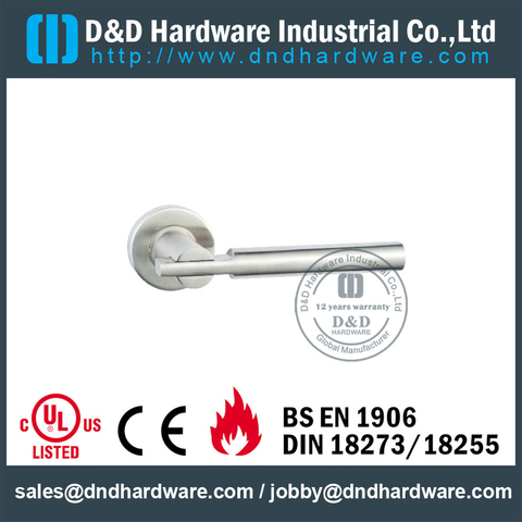Chrome T Shape Internal Solid Lever Door Handle for Entrance Steel Doors -DDSH046