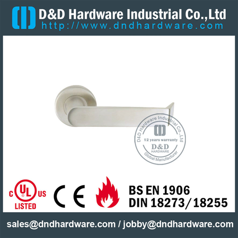 Grade 304 Solid U Shape Front Lever Door Handles for Fire Doors with AB-DDSH028