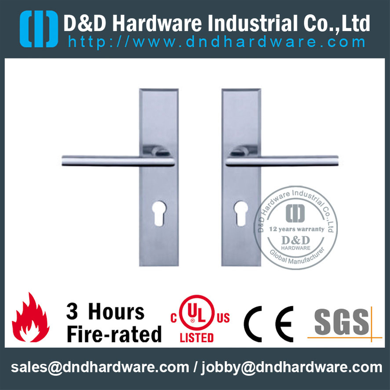 Stainless Steel 316 Solid Lever Handle on Backplate for External Doors –DDLP001