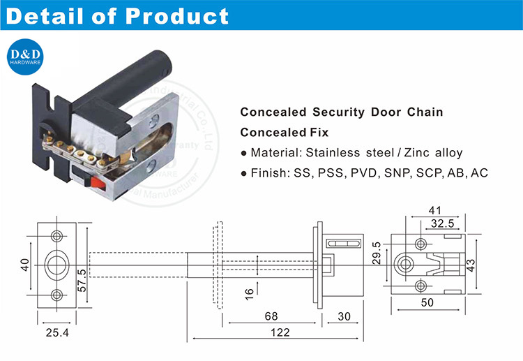 lnternal Door Concealed Security Chain