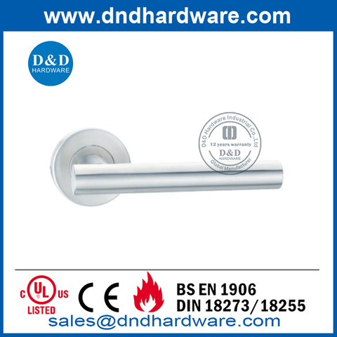 Class 4 Stainless Steel Best Tube Fire Rated Door Lever-DDTH009
