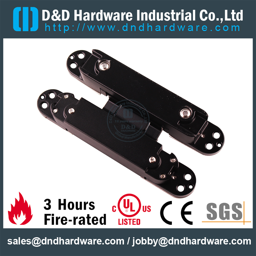 180 degree Black Sanding lid heavy duty 3D Adjustable Concealed Hinge for metal door-DDCH008-G40