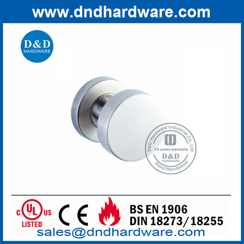 Modern Unique Stainless Steel Round Interior Wooden Door Knob-DDSH039