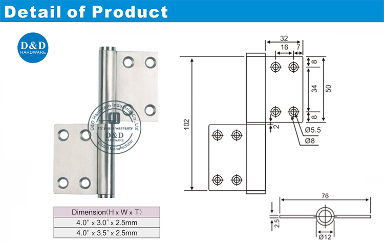 SS Flag Hinge-D&D Hardware