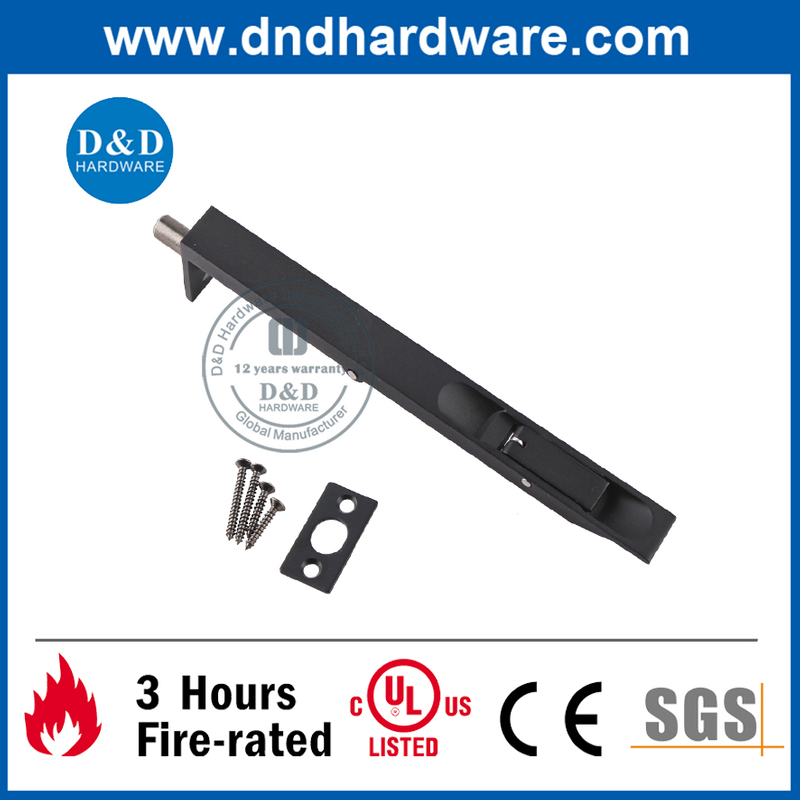 Heavy Duty Stainless Steel Black Flush Door Bolt for Steel Door -DDDB001