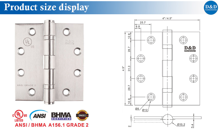 ANSI Grade 2 Door Hinge-D&D Hardware