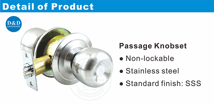 Stainless Steel Keyed Storeroom Door Knob Lock DDLK002 from China