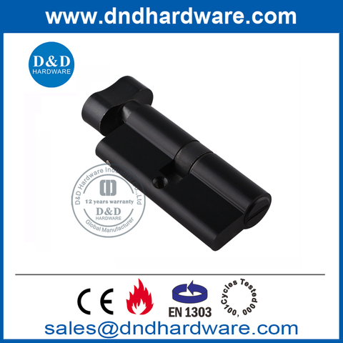 Matt Black Brass Thumb Turn Bathroom Door Cylinder-DDLC007