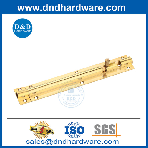 New Design Polished Brass 6 Inch Square Corner Tower Bolt-DDDB016