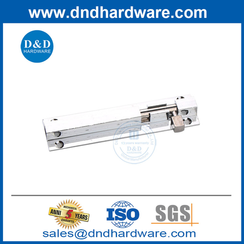 Brass Material 4 Inch Polish Chrome Barrel Bolt for Indoor Door-DDDB016