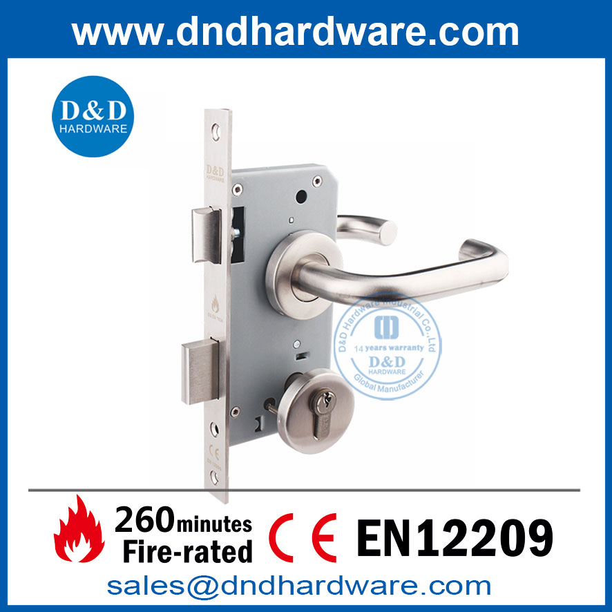 BS EN12209 Fire Rated Door Hardware Lock SUS304 Mortise Lockset-DDML009 