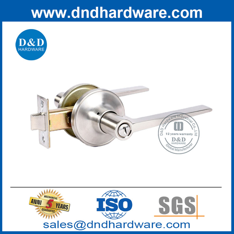 Modern Zinc Alloy Bathroom Door Handle with Privacy Lock-DDLK014