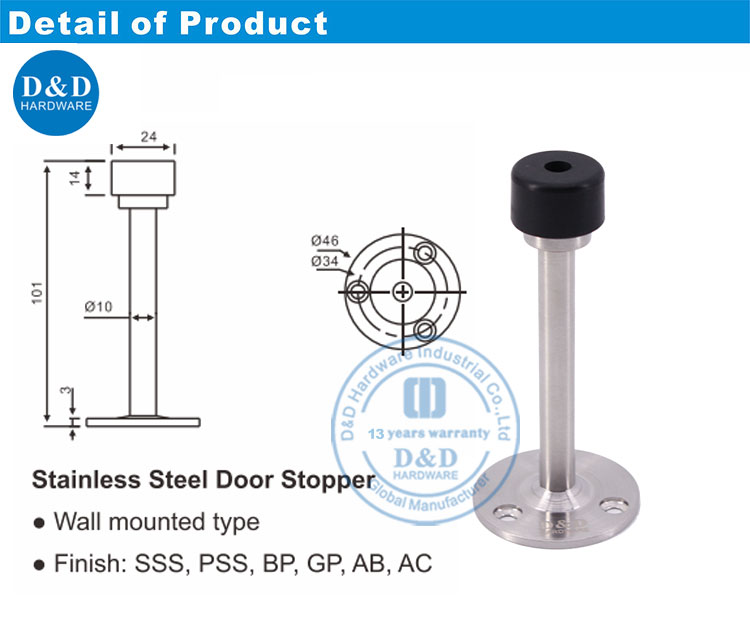 stainless steel door stop-DDDS018