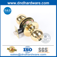 Polish Brass Knob Handle Door Lockset in Zinc Alloy for Steel Door-DDLK062